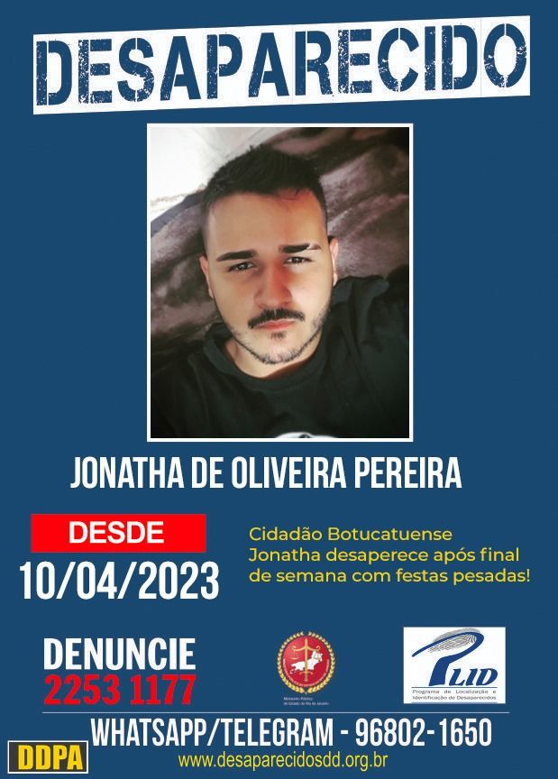 Desespero em Botucatu: jovem Jonatha de Oliveira Pereira desaparece sem deixar rastros