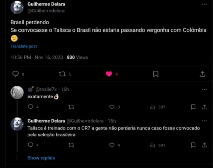 Guilherme delara depois do Brasil perder